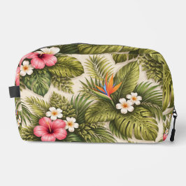 Neceser Patrón floral tropical – Hibisco, Monstera 