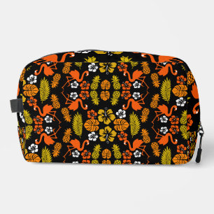 Neceser Patrón floral tropical naranja brillante