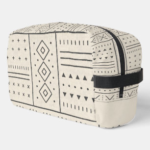 Neceser Patrón geométrico tribal de marfil negro   Boho mo