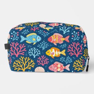Neceser Peces y coral azul náutico