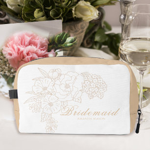 Neceser Peonías Blancas Marfil para Damas de Honor Románti
