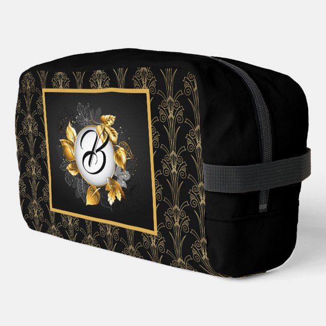 Neceser Perla Art Déco Negra con Monograma (Esquina izquierda)
