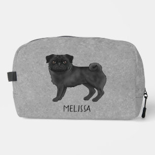 Neceser Perro de caricatura negro con nombre personalizado