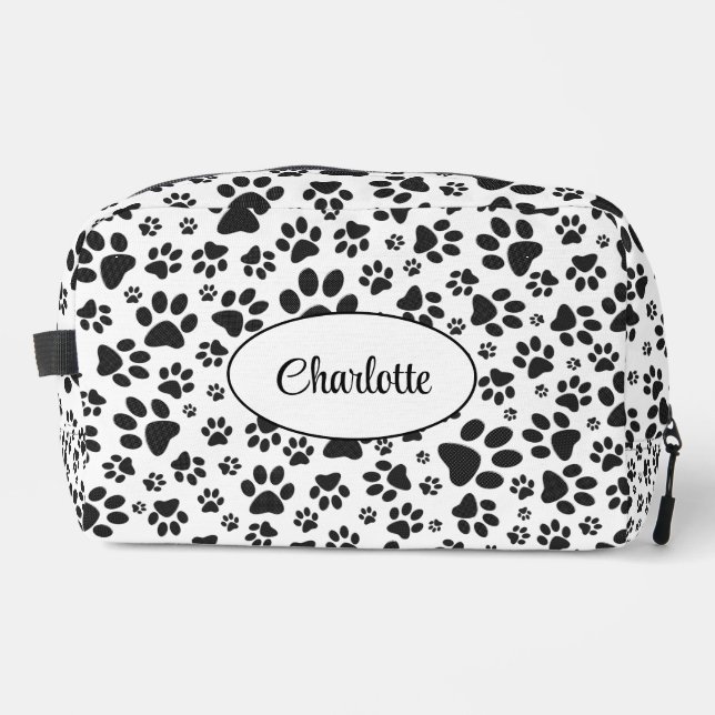 Neceser Perro Paws Black and White Polka Dot (Anverso)