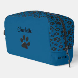 Neceser Perro traza polka negro y blanco punto azul