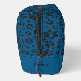 Neceser Perro traza polka negro y blanco punto azul