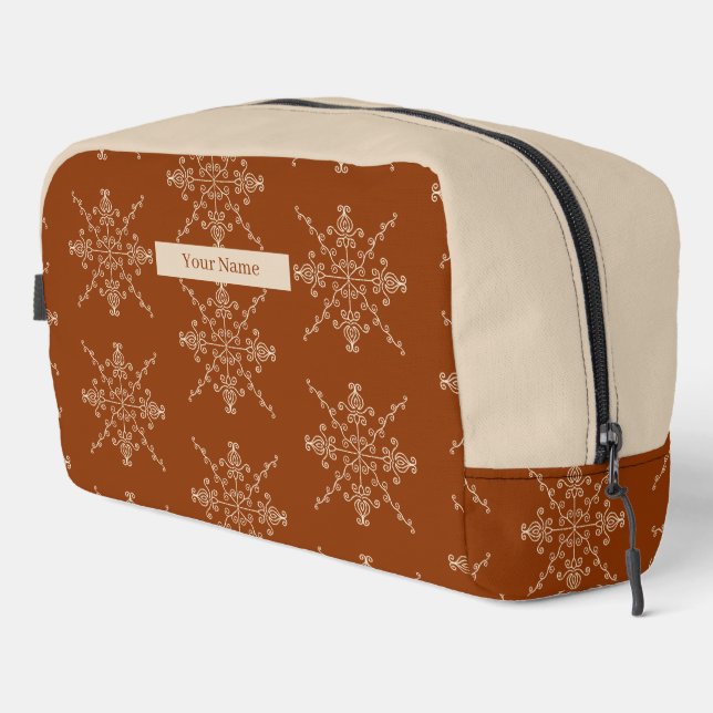 Neceser Personalised Brown Indian Boho Line Art Design (Esquina derecha)