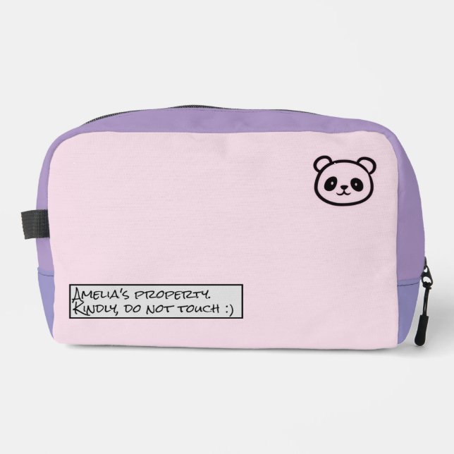 Neceser Personalised Cute Panda Illustration zipper bag (Anverso)