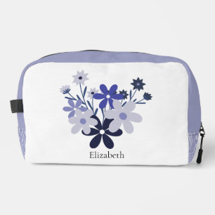 Neceser Personalizado Elegante Floral Azul Morado Patrón V