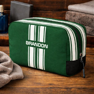 Neceser Personalizado inglés verde franja de carreras blan