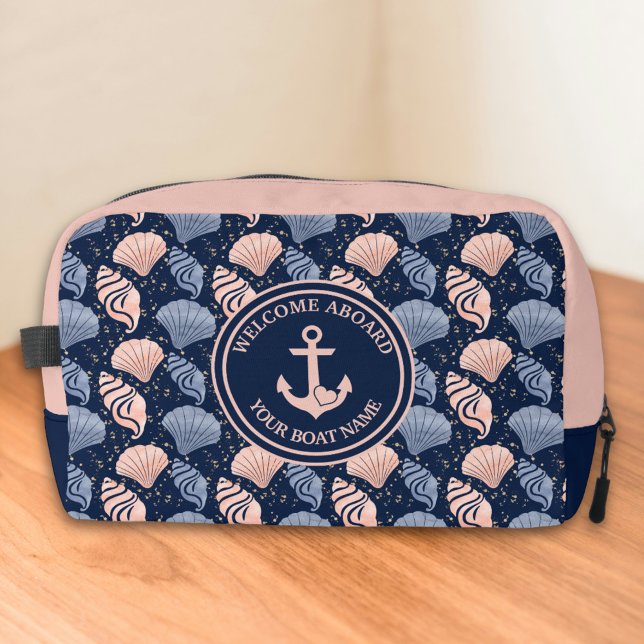 Neceser Personalizado Nautical Boat Name Plush Navy (Subido por el creador)