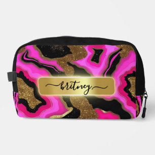Neceser Personalizado negro y rosa oro Ágata monogramado