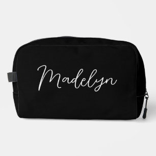 Neceser Personalizado Script Moderno en Blanco y Negro par