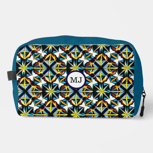 Neceser Personalized Geometric Blue Travel Bag (Anverso)