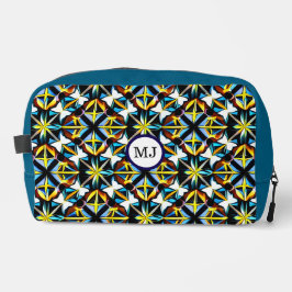 Neceser Personalized Geometric Blue Travel Bag