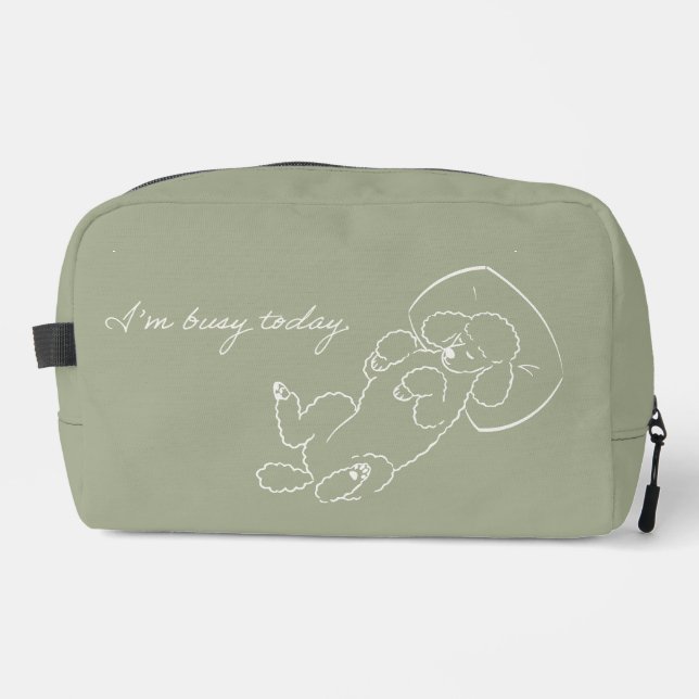 Neceser Personalized Sage Green Poodle Dog Mom Gift (Anverso)