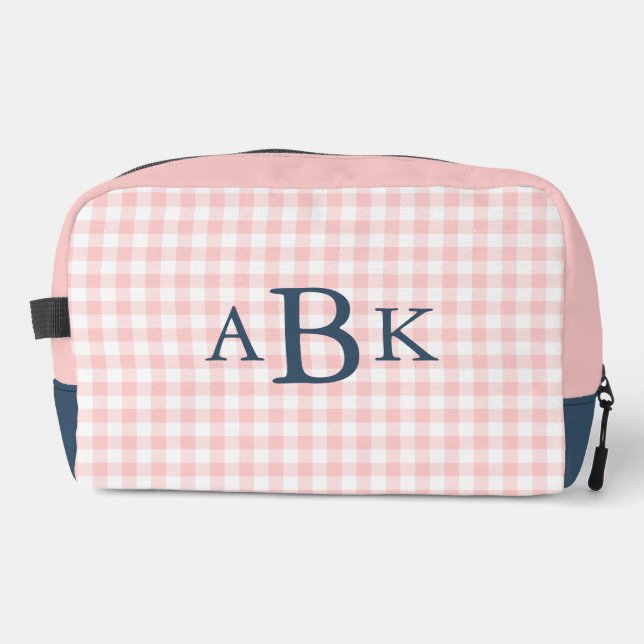 Neceser Petal Rosa Gingham Monogramado (Anverso)