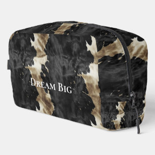 Neceser Piel de vaca de lechera del crema negro occidental