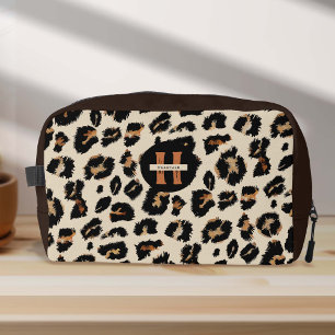 Neceser Piel leopardo, Pettern animal moderno, Monograma