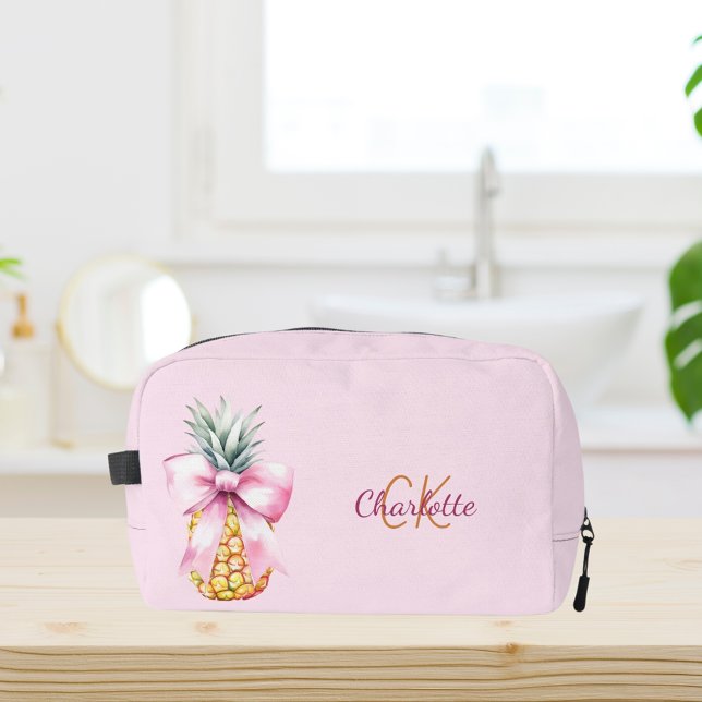 Neceser Piña tropical con lazo rosa monograma (Subido por el creador)
