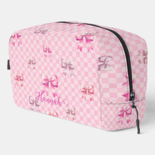 Neceser Pink Coquette Bow Checkerboard