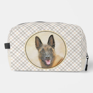 Neceser Pintura artística de pastor belga Malinois caoba