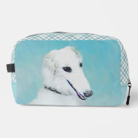 Pintura blanca de Borzoi Arte de perro lobo ruso