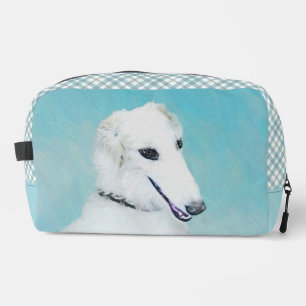 Neceser Pintura blanca de Borzoi Arte de perro lobo ruso