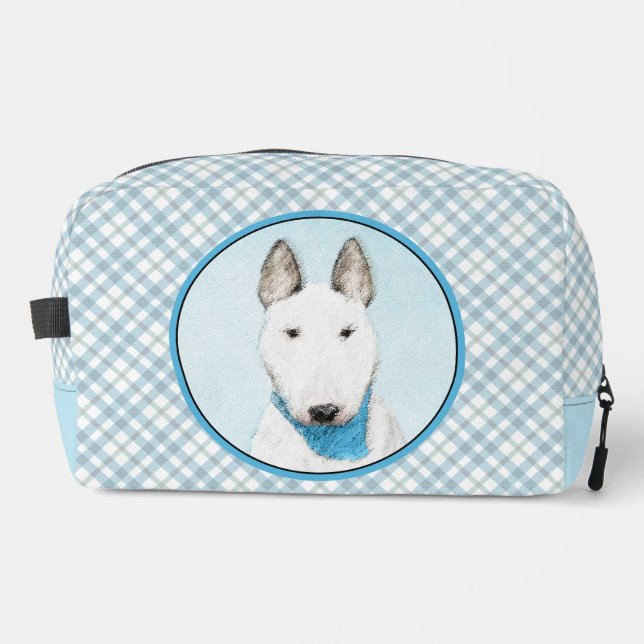 Neceser Pintura de Bull Terrier Blanco Arte de Perro Inglé (Anverso)