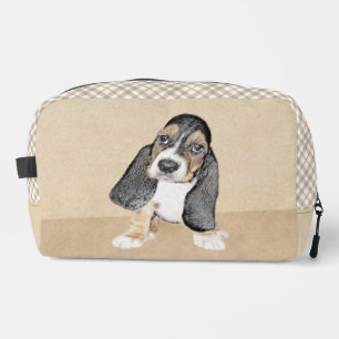 Neceser Pintura de cachorro con hongo basset de arte de pe