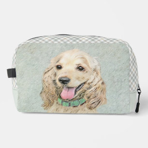 Neceser Pintura de Cocker Spaniel Buff Gold Arte Original 