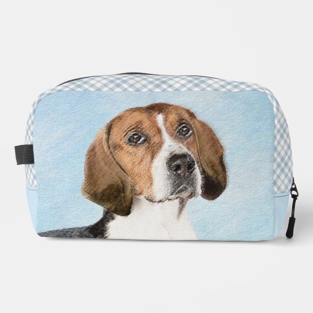 Neceser Pintura de Foxhound inglesa adorable arte original (Anverso)