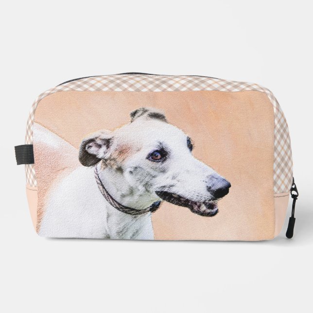 Neceser Pintura de Greyhound Cute Rojo Blanco Original Per (Anverso)