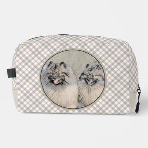 Neceser Pintura de Keeshond 2 Keeshonden Original Dog Art