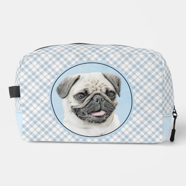 Neceser Pintura de pug Fawn Plata Cute Original Mascota Pe (Anverso)