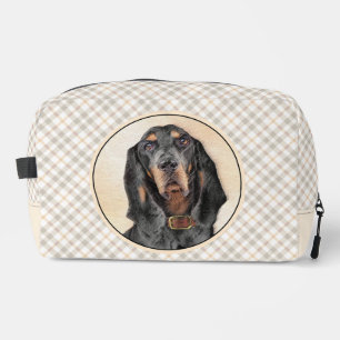 Neceser Pintura de sabueso coonhound negro y fuego Arte or