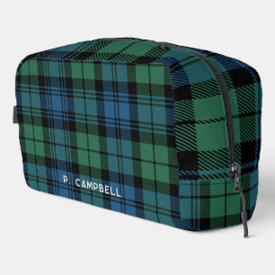Neceser Plaid Campbell Green Tartán Azul personalizado