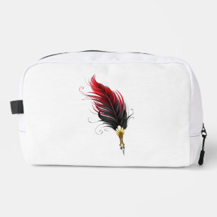 Neceser Pluma de plumas rojas con nido de oro