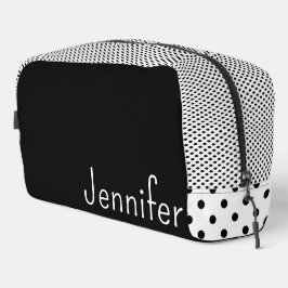 Neceser Puntos de nombre simples en blanco y negro puntead