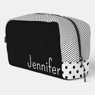 Neceser Puntos de nombre simples en blanco y negro puntead