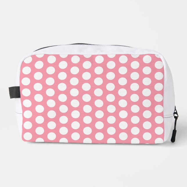 Neceser Puntos de Polka Blanco Rosado Geométrico Pastel (Anverso)