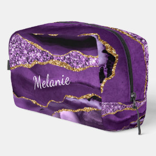 Neceser Púrpura Personalizado de mármol de oro Su nombre