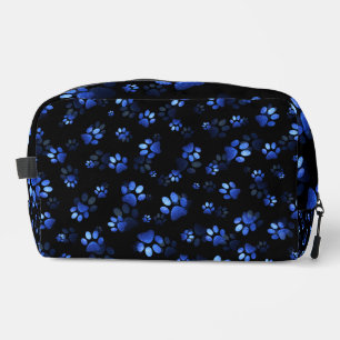 Neceser Purpurina azul Mascota Impresión sobre fondo negro