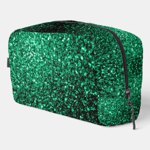 Neceser Purpurinas de imitación verde esmeralda brillan