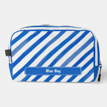 Rayas Azules sobre Blanco y Texto