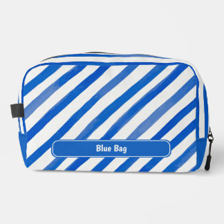 Neceser Rayas Azules sobre Blanco y Texto