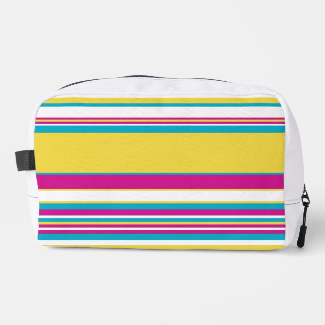 Neceser Rayas complejas - turquesa, amarillo, rosa y blanc (Anverso)