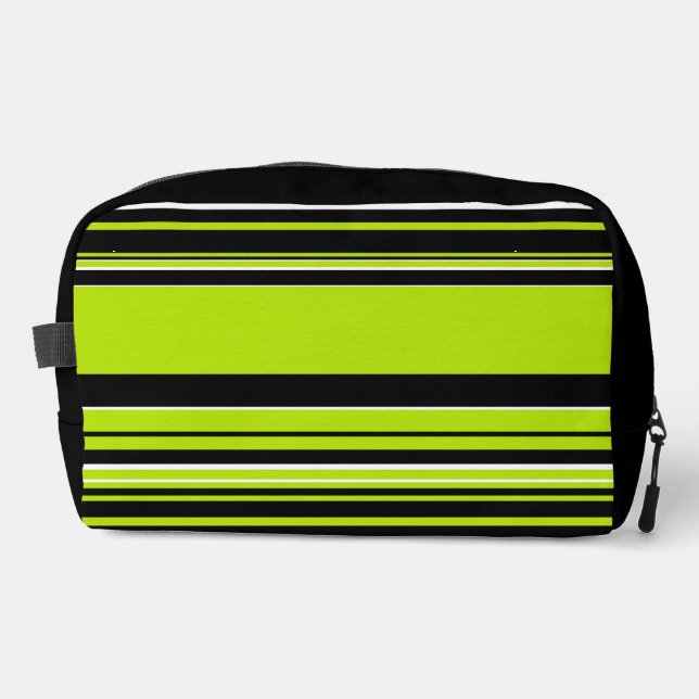 Neceser Rayas complejas - Verde lima (Anverso)