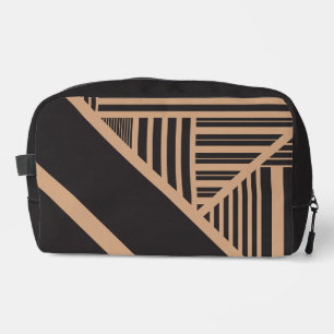 Neceser Rayas de triángulo en beige y negro