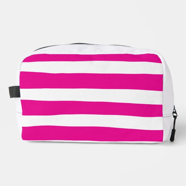 Neceser Rayas desiguales en magenta y blanco  (Anverso)